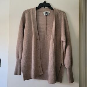 Alexander Wang Cream Beige Knit Cardigan Size Small  Chunky Button